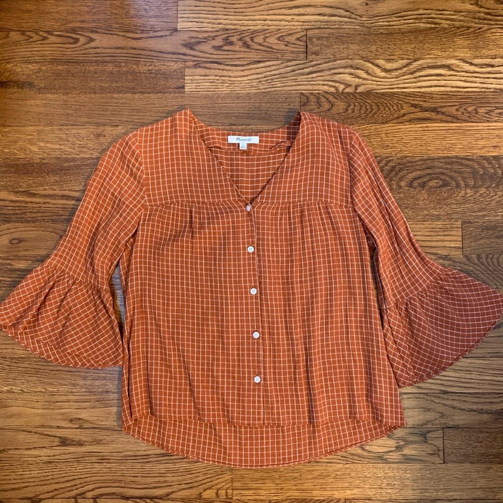 Madewell 3/4 Bell Sleeve Blouse Size XS